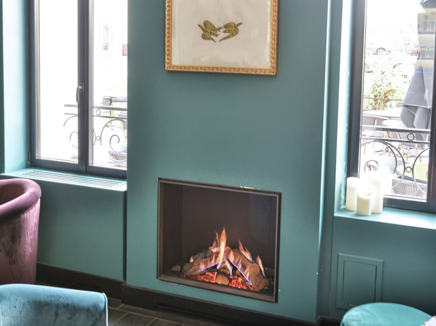 Foyer à gaz dans un hôtel à Pacy-sur-Eure