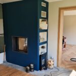 Cheminée moderne avec habillage à Belbeuf