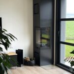 Insert bois vitré d'angle dans une maison neuve à Oissel
